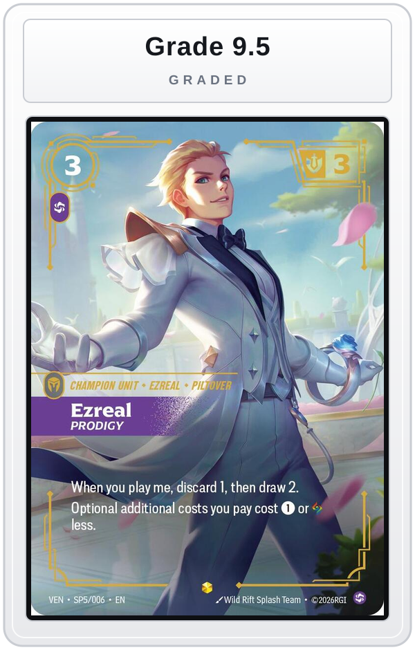 Graded - Ezreal, Prodigy — Grade 9.5 graded overlay