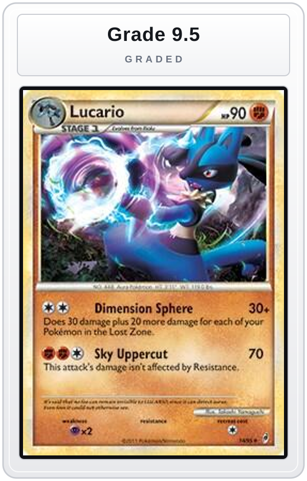 Graded - Lucario - 14/95 (Call of Legends) — Grade 9.5 graded overlay