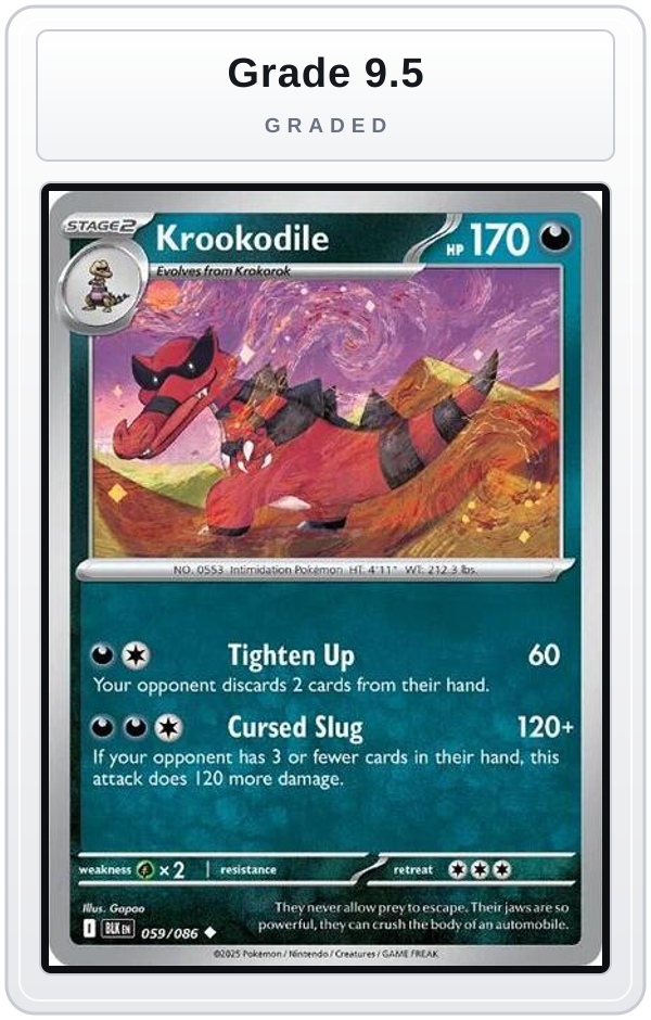 Graded - Krookodile — Grade 9.5 graded overlay