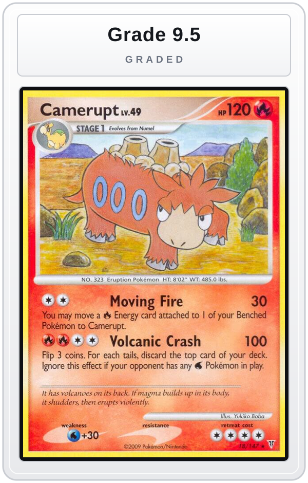 Graded - Camerupt — Grade 9.5 graded overlay