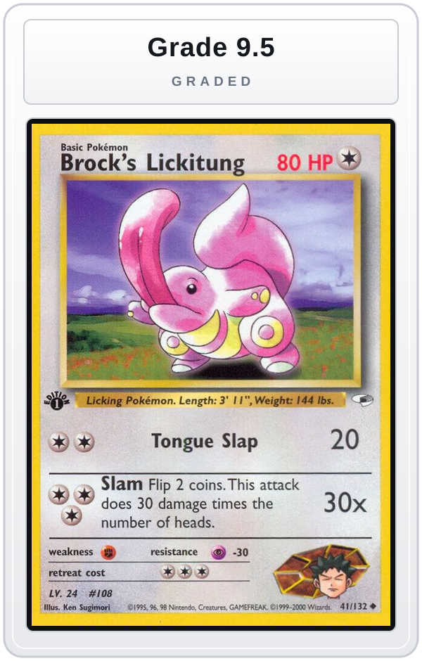 Graded - Brock's Lickitung — Grade 9.5 graded overlay