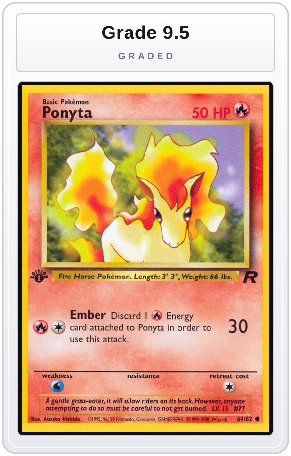 Graded - Ponyta — Grade 9.5 graded overlay
