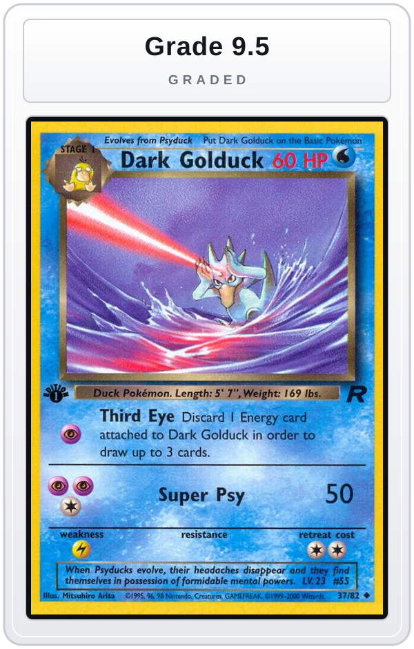 Graded - Dark Golduck — Grade 9.5 graded overlay
