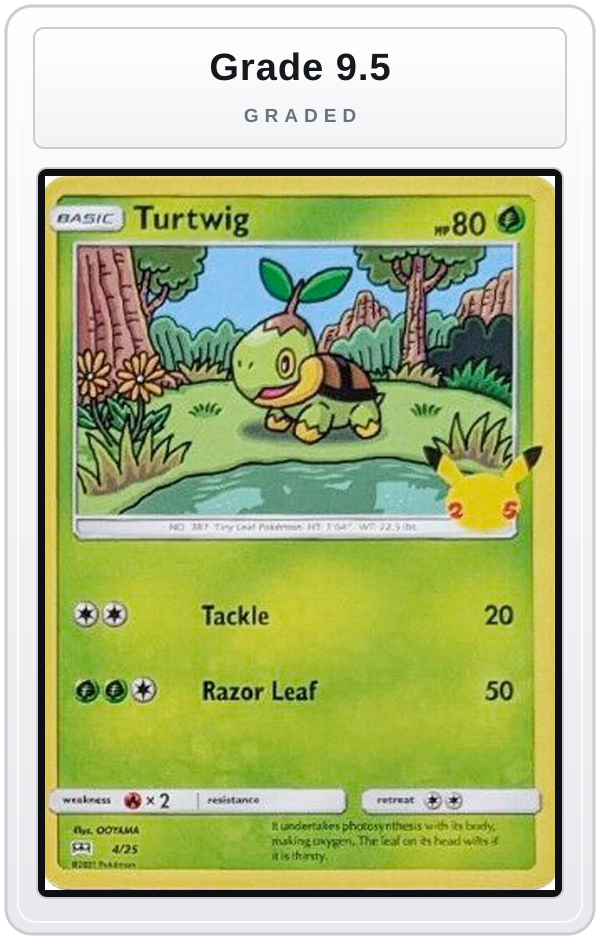 Graded - Turtwig - 4/25 — Grade 9.5 graded overlay