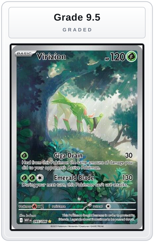 Graded - Virizion - 095/086 — Grade 9.5 graded overlay