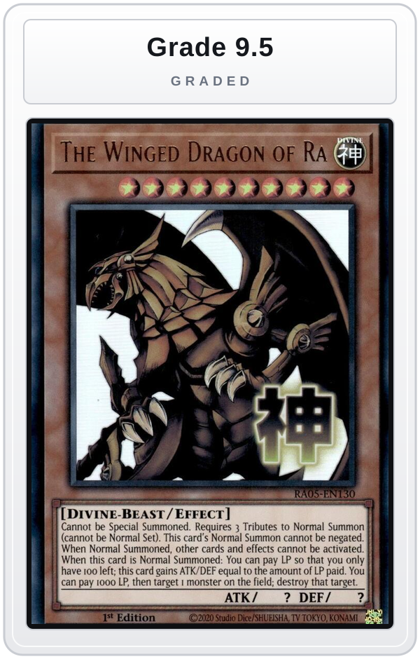Graded - The Winged Dragon of Ra — Grade 9.5 graded overlay