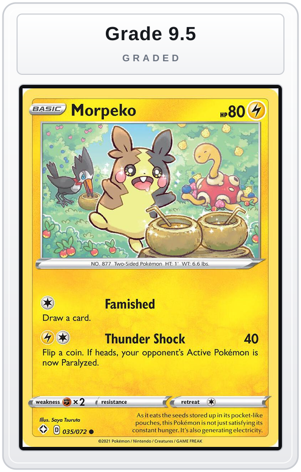 Graded - Morpeko (035) — Grade 9.5 graded overlay