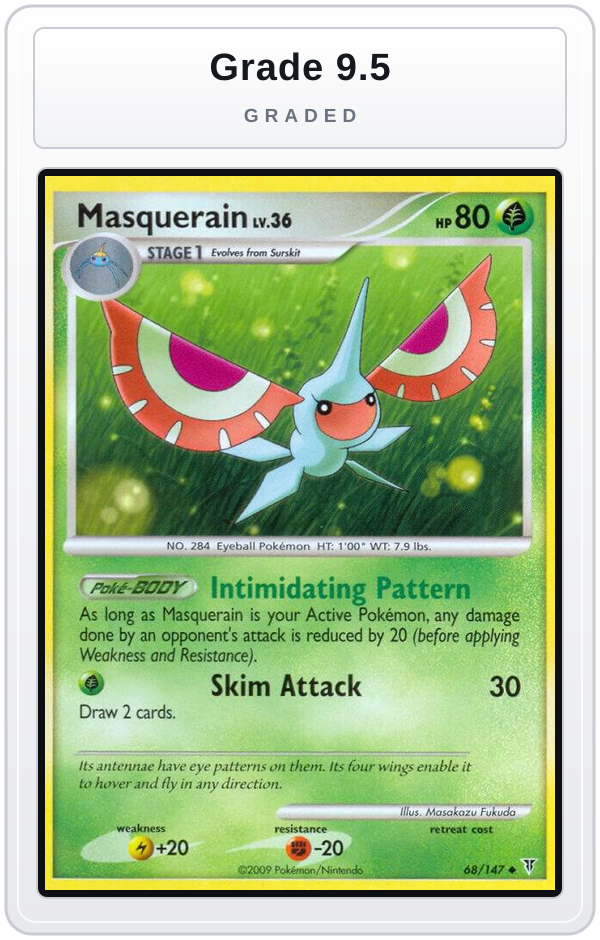 Graded - Masquerain — Grade 9.5 graded overlay