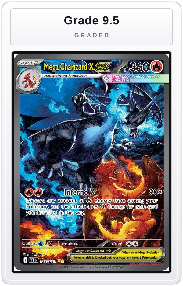 Graded - Mega Charizard X ex - 125/094 — Grade 9.5 graded overlay