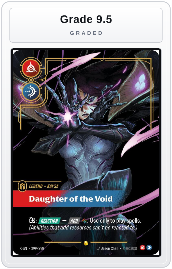 Graded - Kai'Sa, Daughter of the Void (Overnumbered) — Grade 9.5 graded overlay