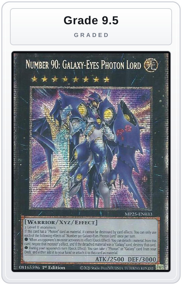 Graded - Number 90: Galaxy-Eyes Photon Lord — Grade 9.5 graded overlay