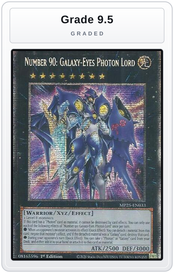 Graded - Number 90: Galaxy-Eyes Photon Lord — Grade 9.5 graded overlay