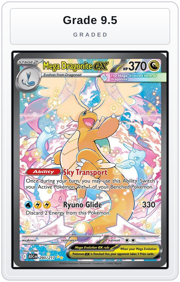 Graded - Mega Dragonite ex - 290/217 — Grade 9.5 graded overlay