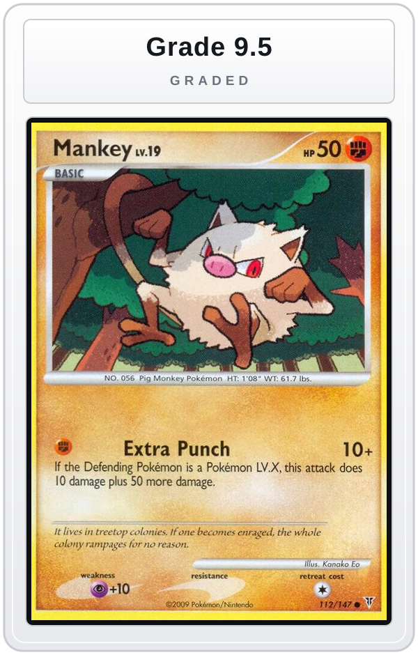 Graded - Mankey — Grade 9.5 graded overlay
