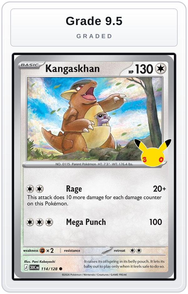 Graded - Kangaskhan — Grade 9.5 graded overlay