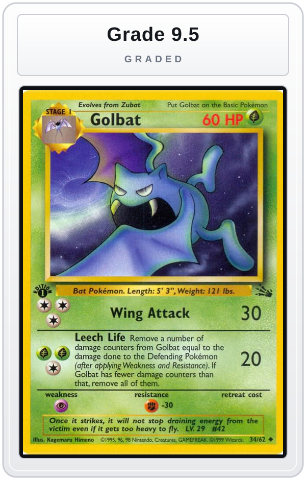 Graded - Golbat — Grade 9.5 graded overlay