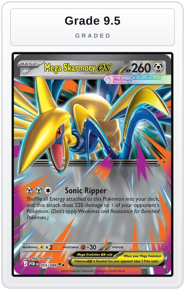 Graded - Mega Skarmory ex - 055/088 — Grade 9.5 graded overlay