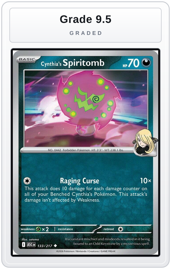 Graded - Cynthia's Spiritomb - 133/217 — Grade 9.5 graded overlay