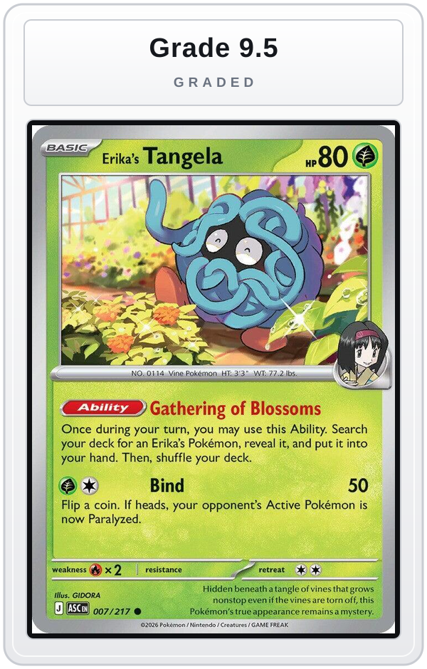 Graded - Erika's Tangela - 007/217 — Grade 9.5 graded overlay