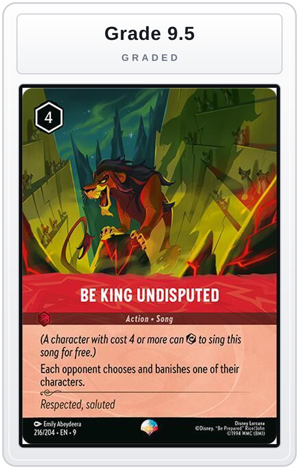 Graded - Be King Undisputed (Epic) — Grade 9.5 graded overlay