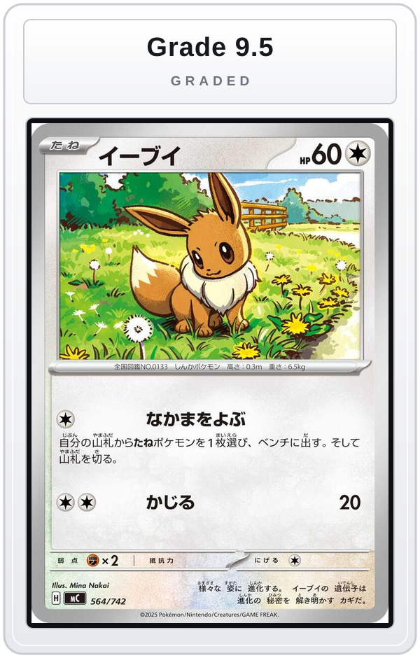 Graded - Eevee - 564/742 — Grade 9.5 graded overlay