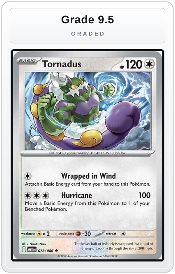 Graded - Tornadus — Grade 9.5 graded overlay