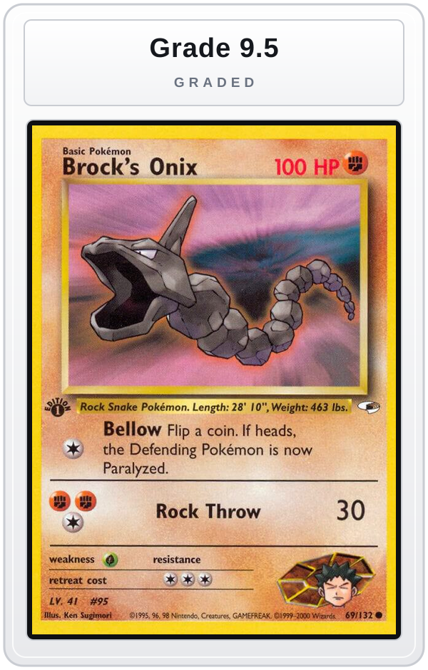 Graded - Brock's Onix (69) — Grade 9.5 graded overlay