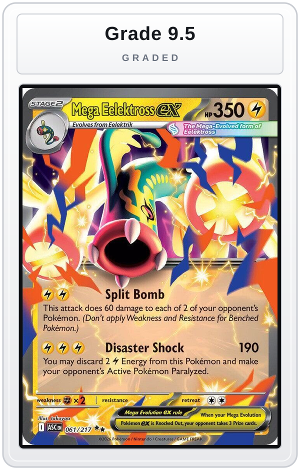 Graded - Mega Eelektross ex - 061/217 — Grade 9.5 graded overlay