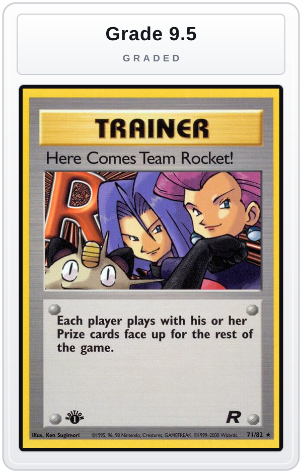 Graded - Here Comes Team Rocket! (71) — Grade 9.5 graded overlay