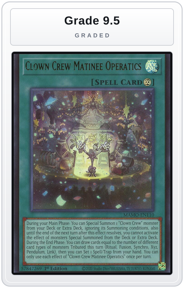 Graded - Clown Crew Matinee Operatics — Grade 9.5 graded overlay