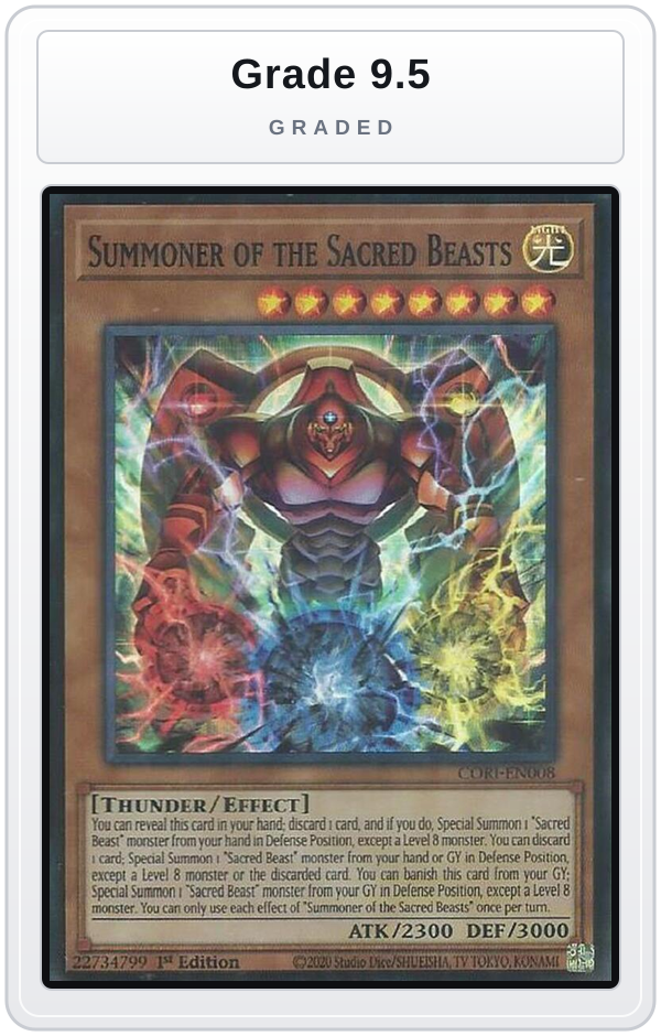 Graded - Summoner of the Sacred Beasts — Grade 9.5 graded overlay