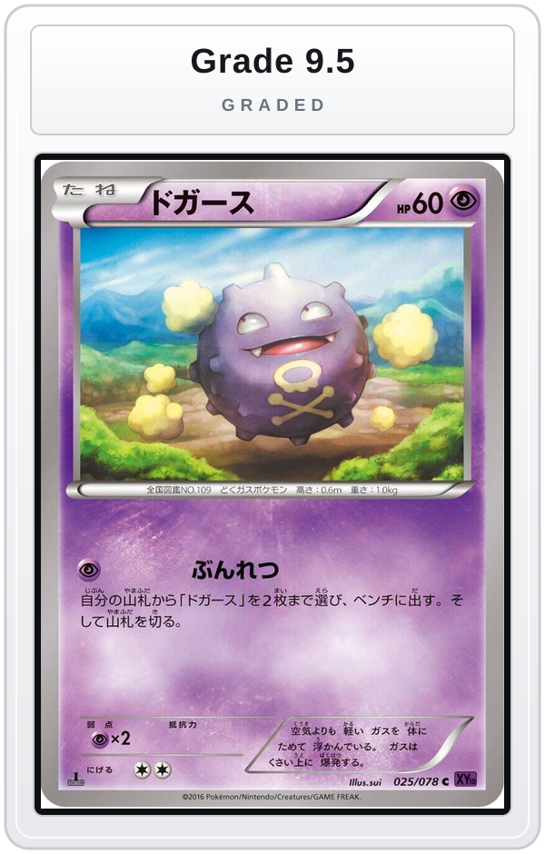 Graded - Koffing — Grade 9.5 graded overlay