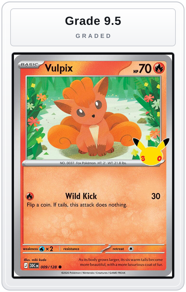 Graded - Vulpix — Grade 9.5 graded overlay
