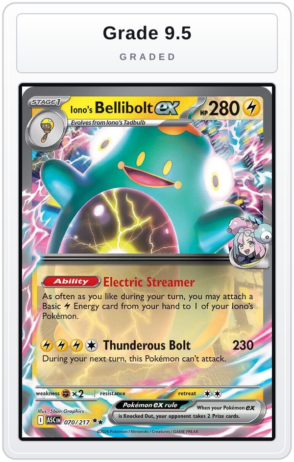 Graded - Iono's Bellibolt ex - 070/217 — Grade 9.5 graded overlay