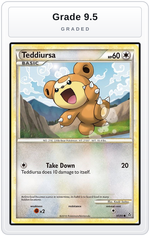 Graded - Teddiursa — Grade 9.5 graded overlay