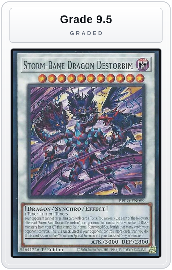 Graded - Storm-Bane Dragon Destorbim — Grade 9.5 graded overlay
