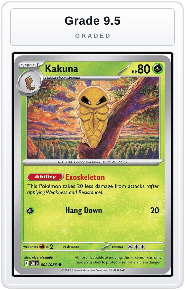 Graded - Kakuna — Grade 9.5 graded overlay