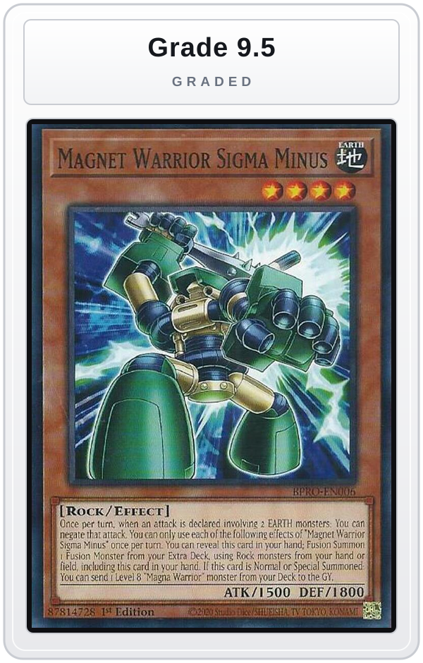 Graded - Magnet Warrior Sigma Minus — Grade 9.5 graded overlay