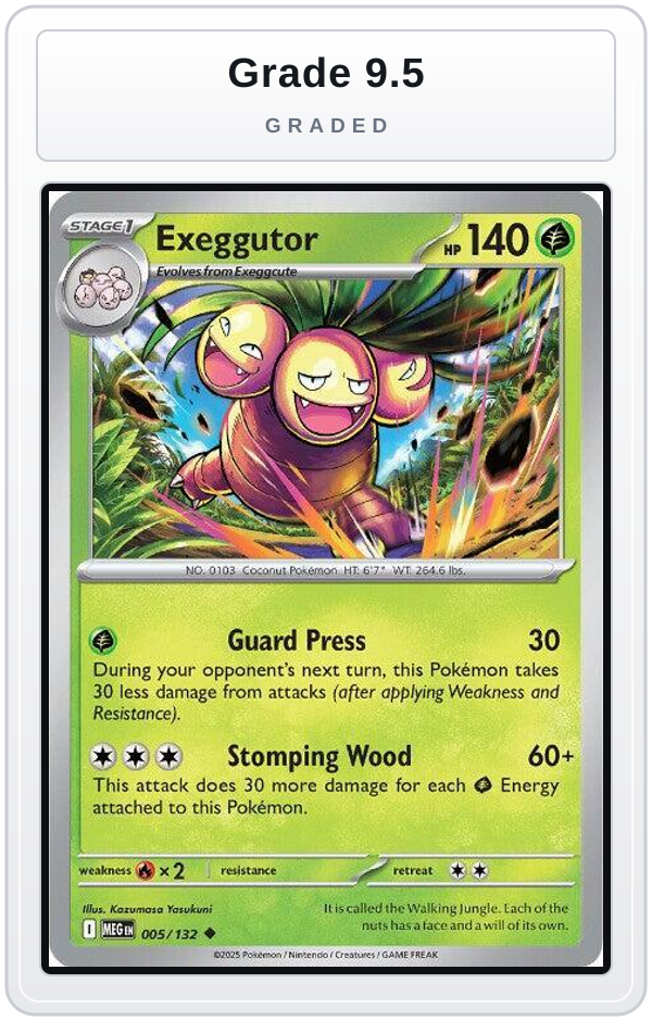 Graded - Exeggutor - 005/132 — Grade 9.5 graded overlay