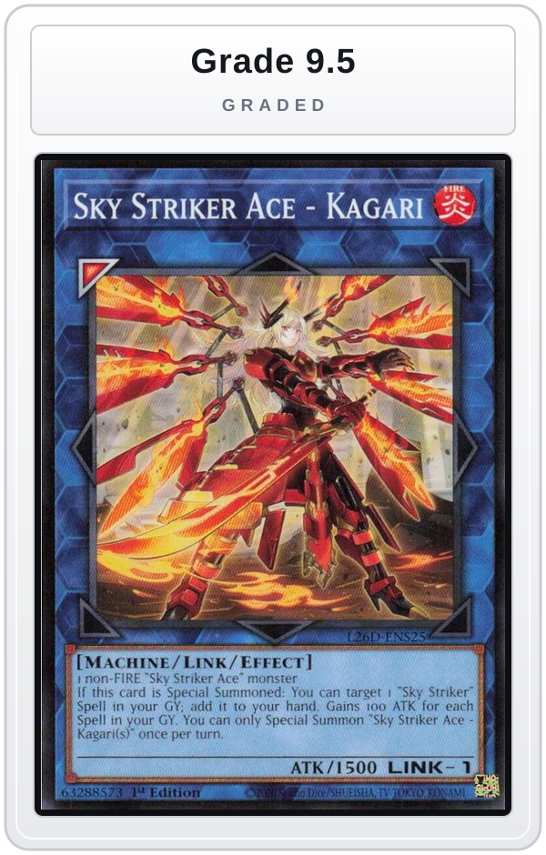 Graded - Sky Striker Ace - Kagari (Alternate Art) — Grade 9.5 graded overlay