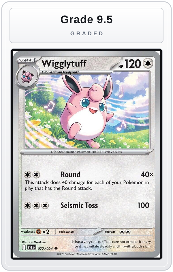 Graded - Wigglytuff - 077/094 — Grade 9.5 graded overlay