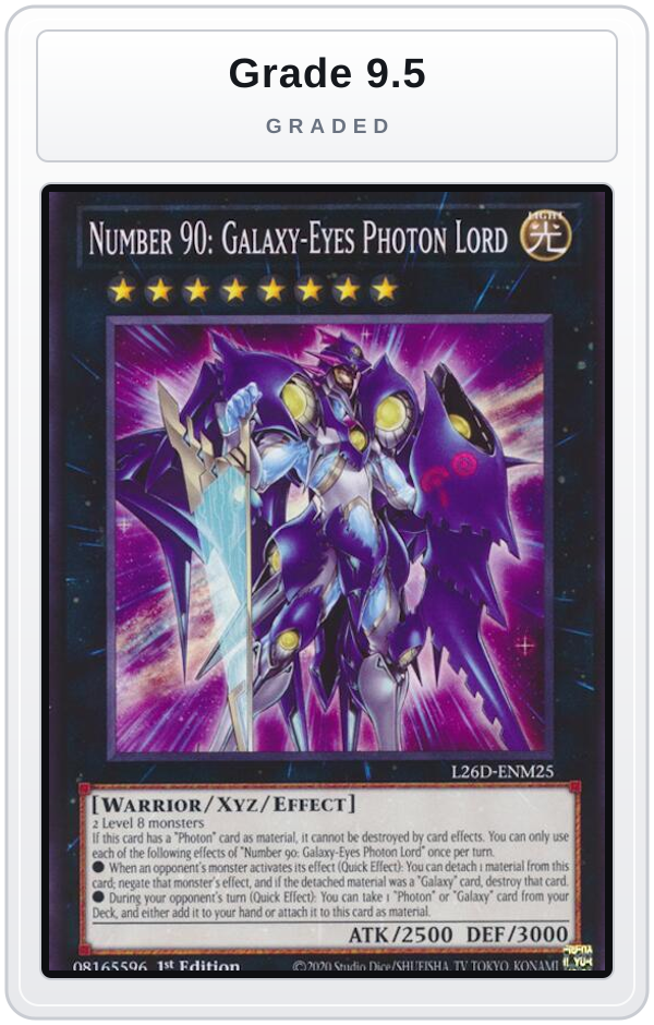 Graded - Number 90: Galaxy-Eyes Photon Lord — Grade 9.5 graded overlay