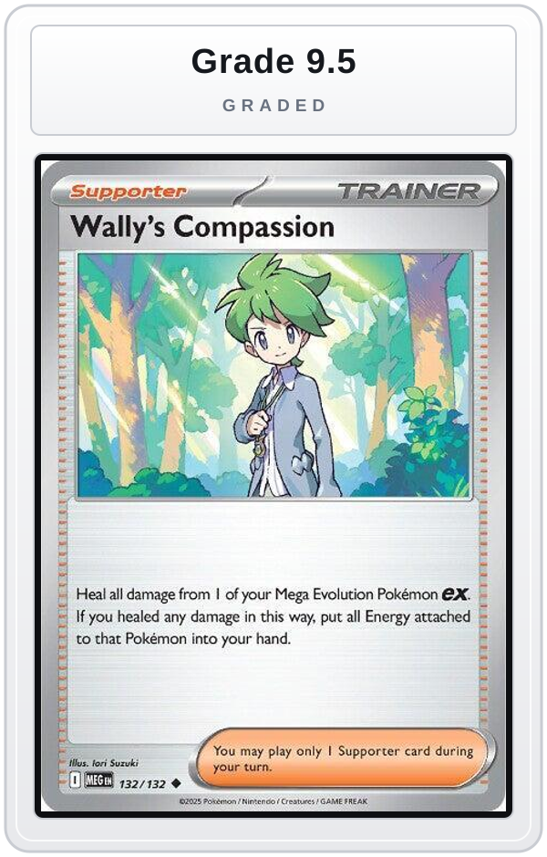 Graded - Wally's Compassion - 132/132 — Grade 9.5 graded overlay