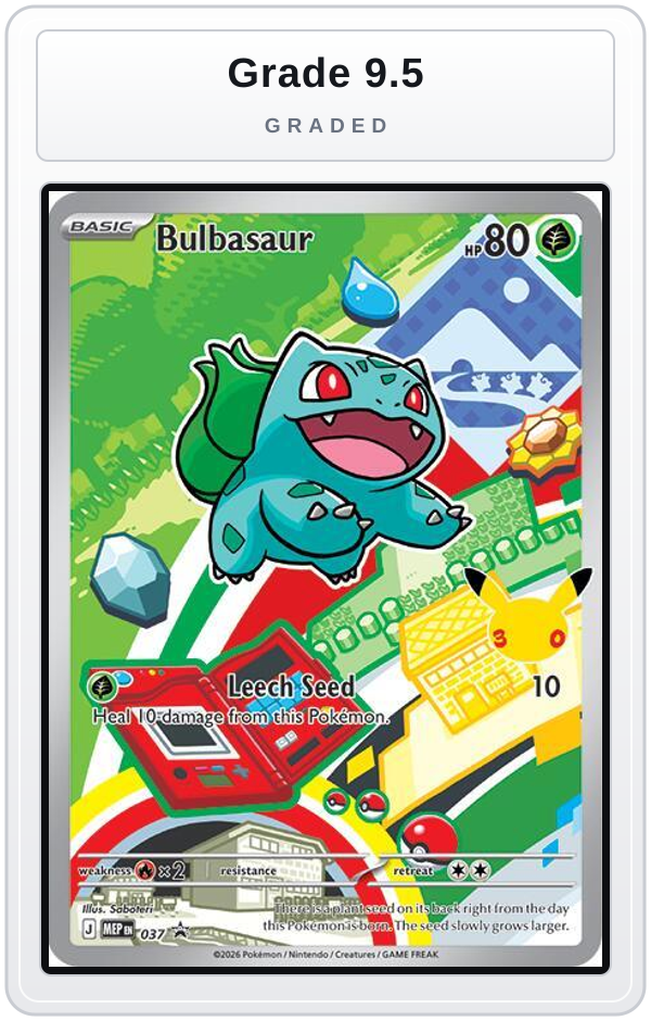 Graded - Bulbasaur - 037 — Grade 9.5 graded overlay