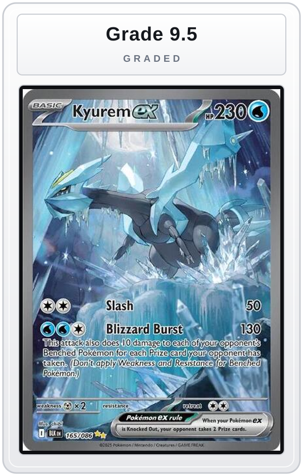 Graded - Kyurem ex - 165/086 — Grade 9.5 graded overlay