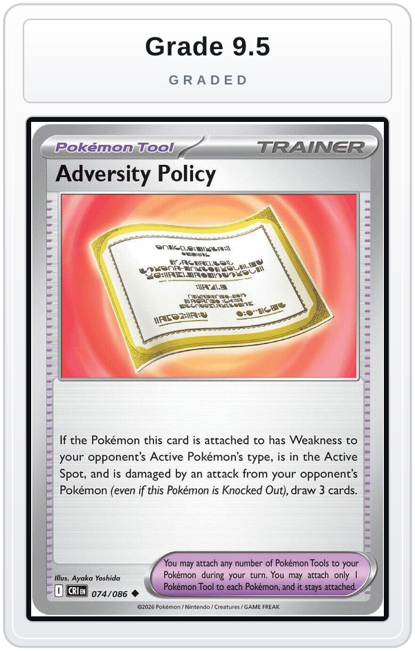 Graded - Adversity Policy — Grade 9.5 graded overlay