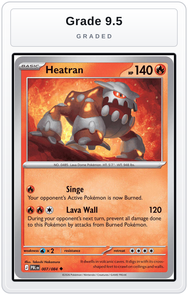 Graded - Heatran — Grade 9.5 graded overlay