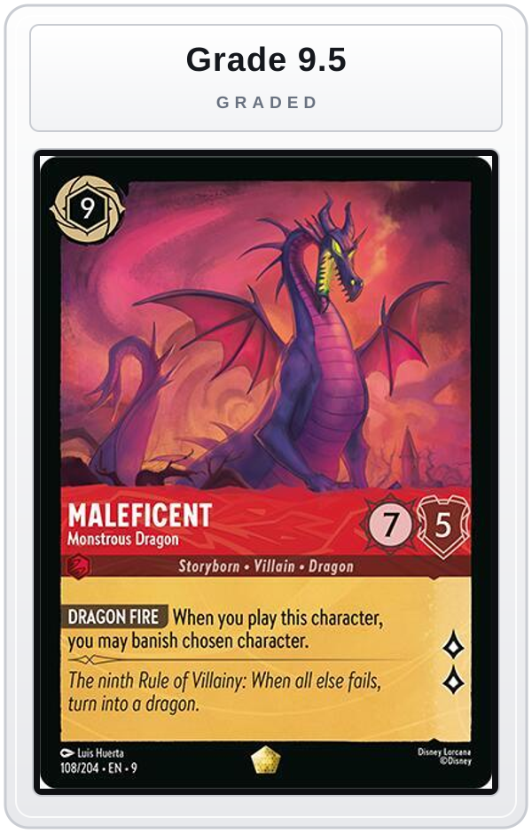 Graded - Maleficent - Monstrous Dragon — Grade 9.5 graded overlay
