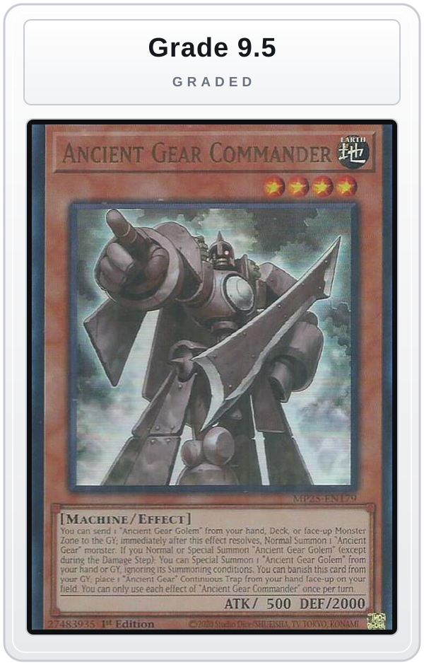 Graded - Ancient Gear Commander — Grade 9.5 graded overlay