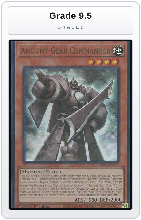 Graded - Ancient Gear Commander — Grade 9.5 graded overlay